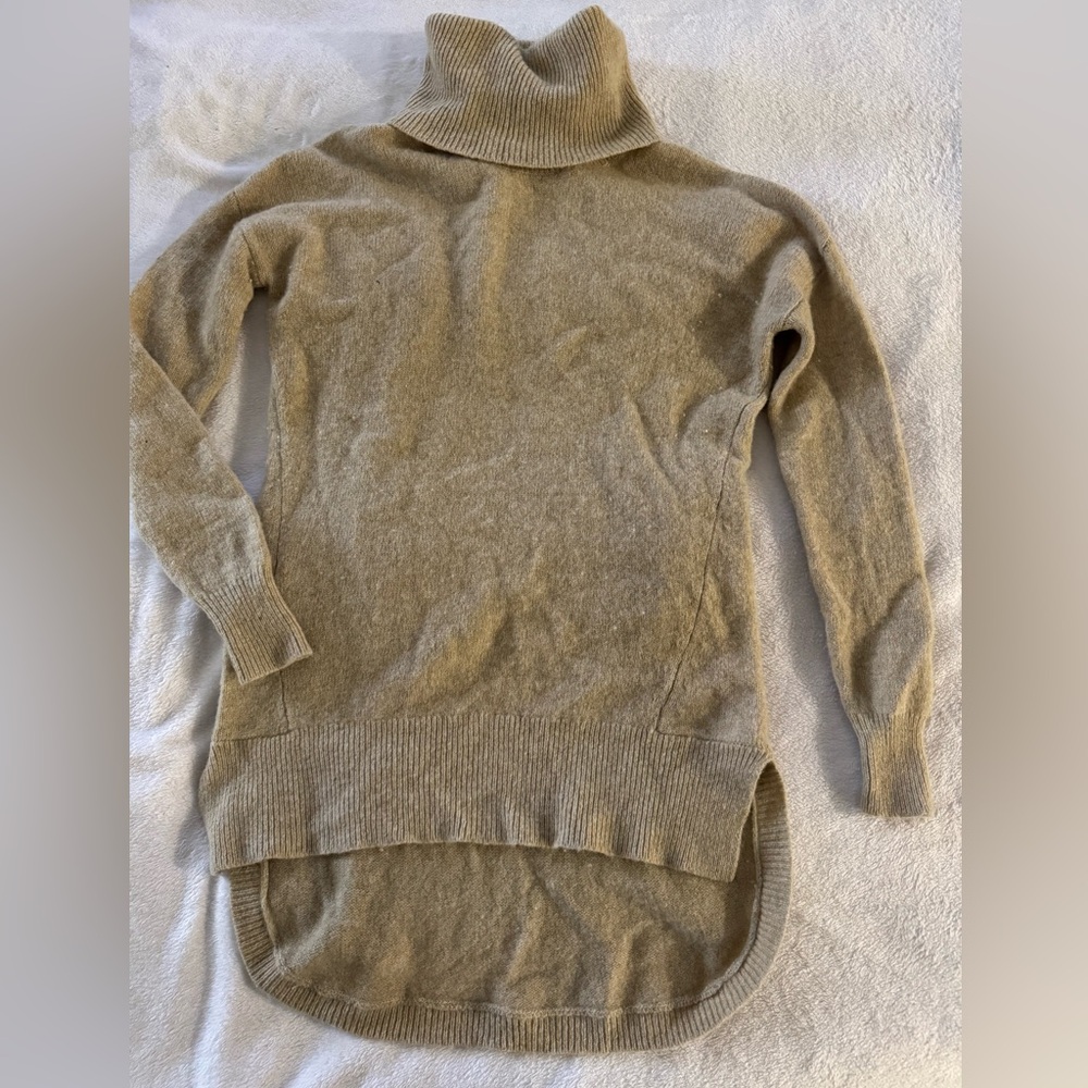 Madewell Tan Cowl Neck Sweater with Long Sleeves